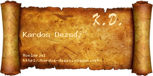 Kardos Dezső névjegykártya