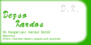 dezso kardos business card